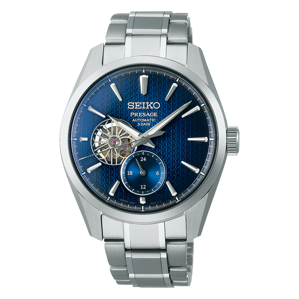 reloj automático hombre Seiko Presage Sharp Edge SPB417J1 Aitetsu 40.2mm 100m WR (índigo metalizado) cal. 6R5J 72h reserva de marcha correa de acero