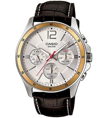 Casio Enticer MTP-1374L-7A 43.5mm 50m WR leather band classic men’s watch quartz