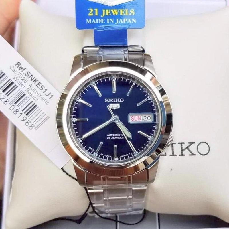 automatic men's watch Seiko 5 SNKE51J1 Made in Japan 39mm 30m WR steel strap