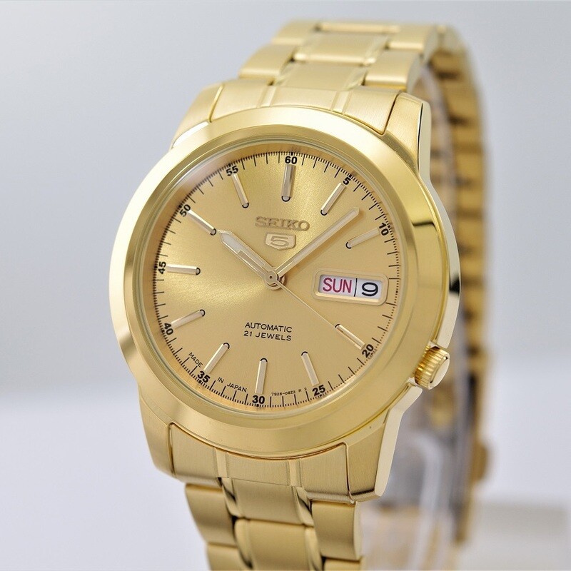 ​reloj automático hombre Seiko 5 SNKE56J1 Hecho en Japón 39mm 30m WR correa de acero