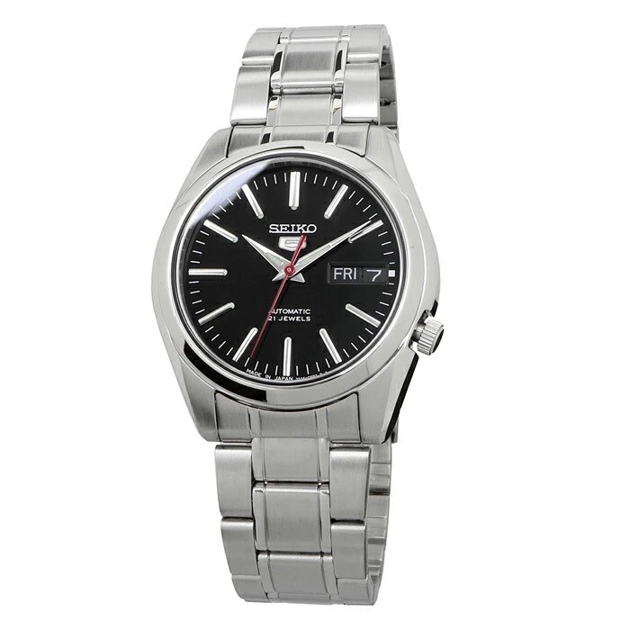 Seiko 5 Classic SNKL45J1 MADE IN JAPAN 37mm black dial automatic men’s watch stainless steel bracelet (unisex, men and women)