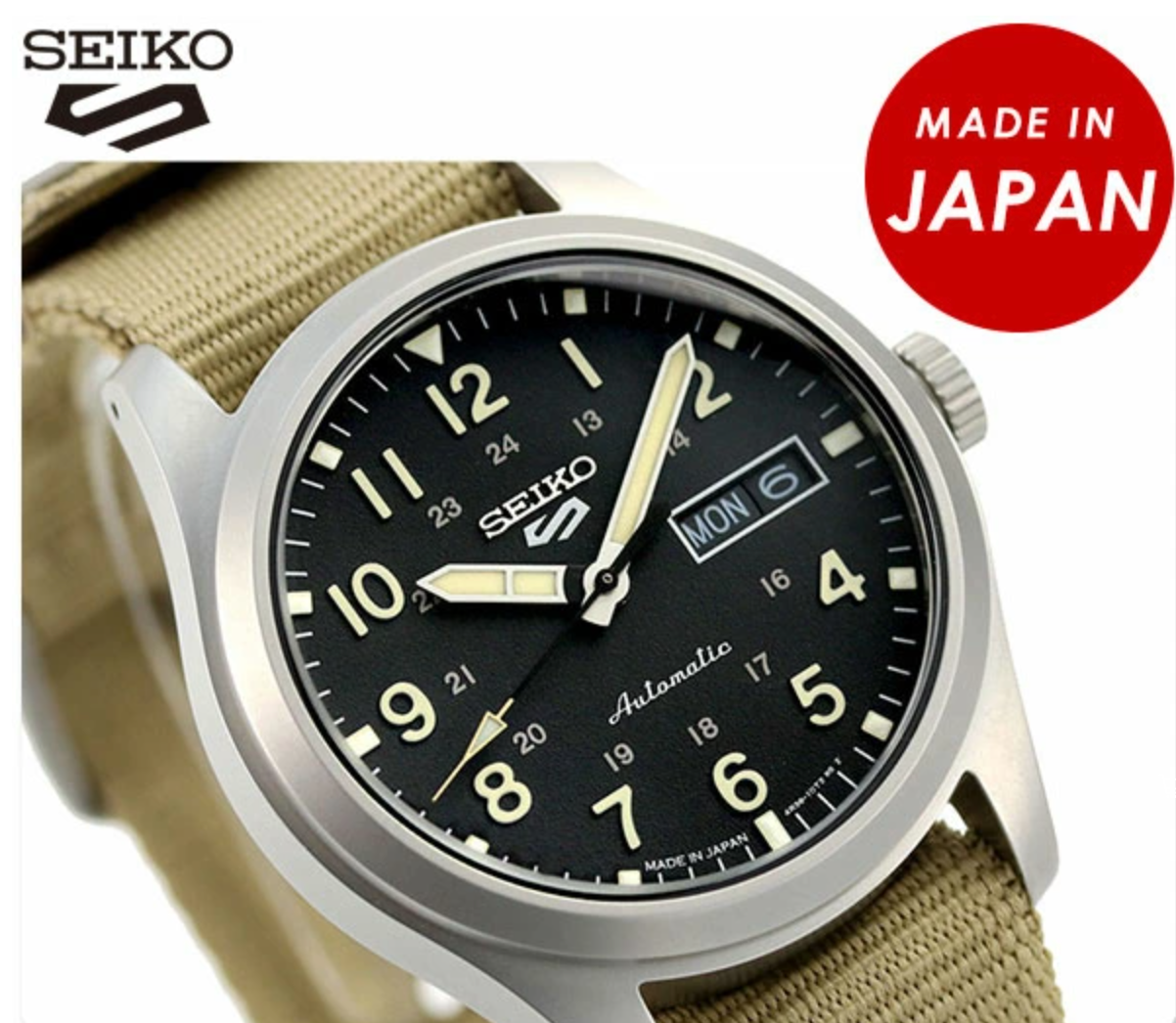 Seiko 5 Sports SBSA117 MADE IN JAPAN JDM 39,4mm 100M WR ENGLISH-KANJI Japan Domestic market automatic sport men’s watch nylon band