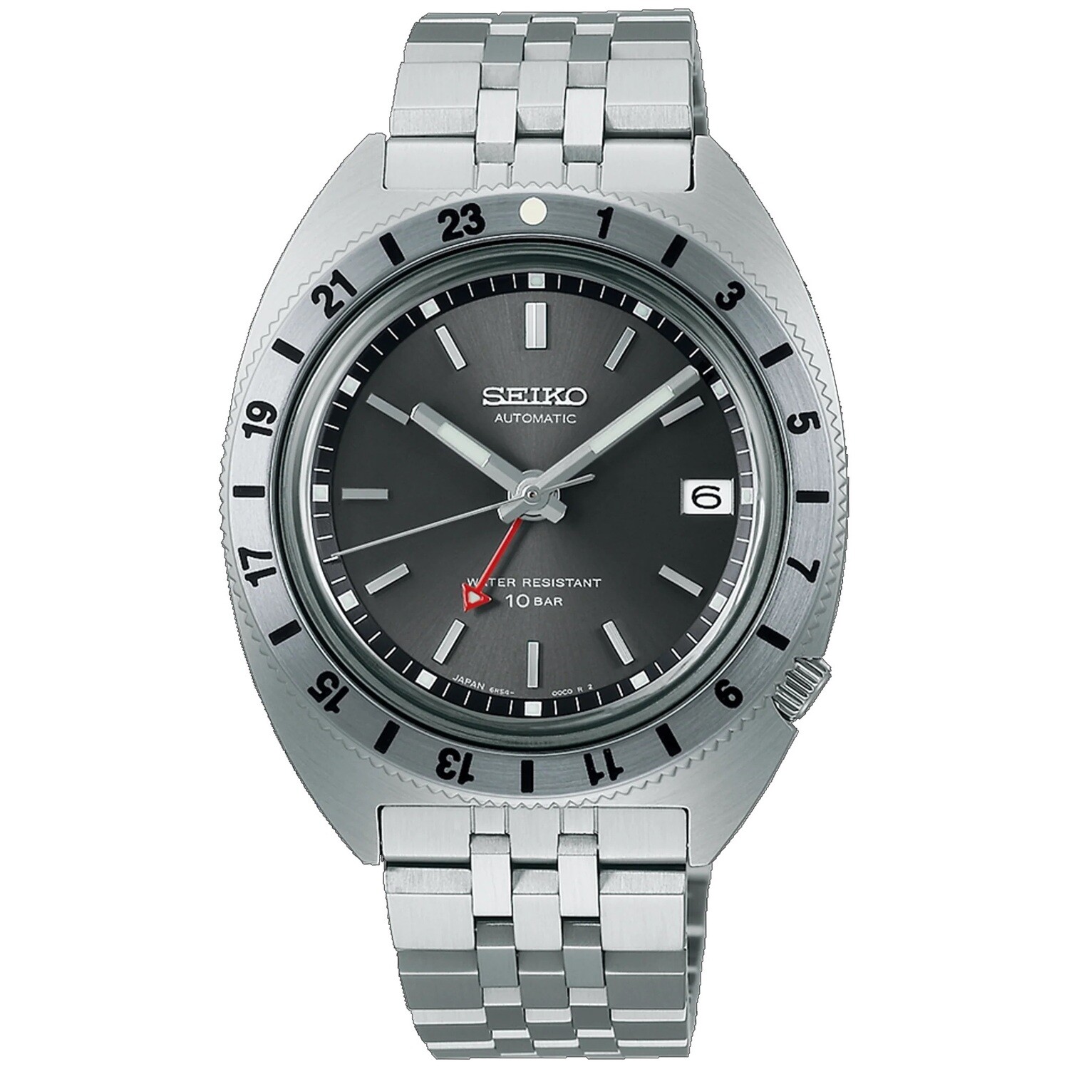 SEIKO Prospex GMT SPB411J1 38.5mm 1968 Re-Craft GMT  ‘Navigator Timer’ 72H Power Reserve 100m WR 6R54 sapphire crystal Lumibrite stainless steel bracelet