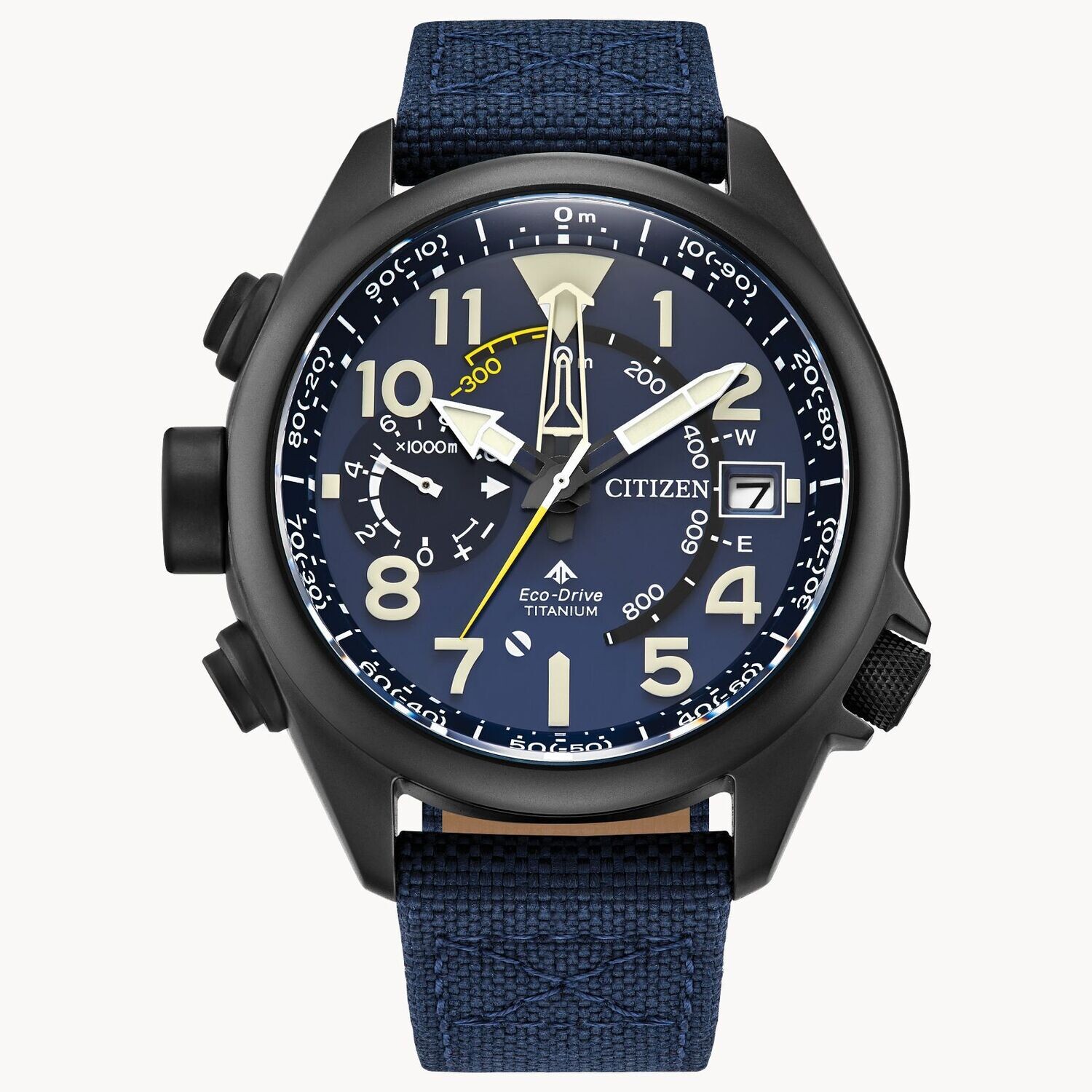Citizen Promaster Altichron BN4065-07L Super Titanium 47mm Altimeter Compass 200m WR  spheherical sapphire crystal leather band Eco-Drive movement (solar or light powered)