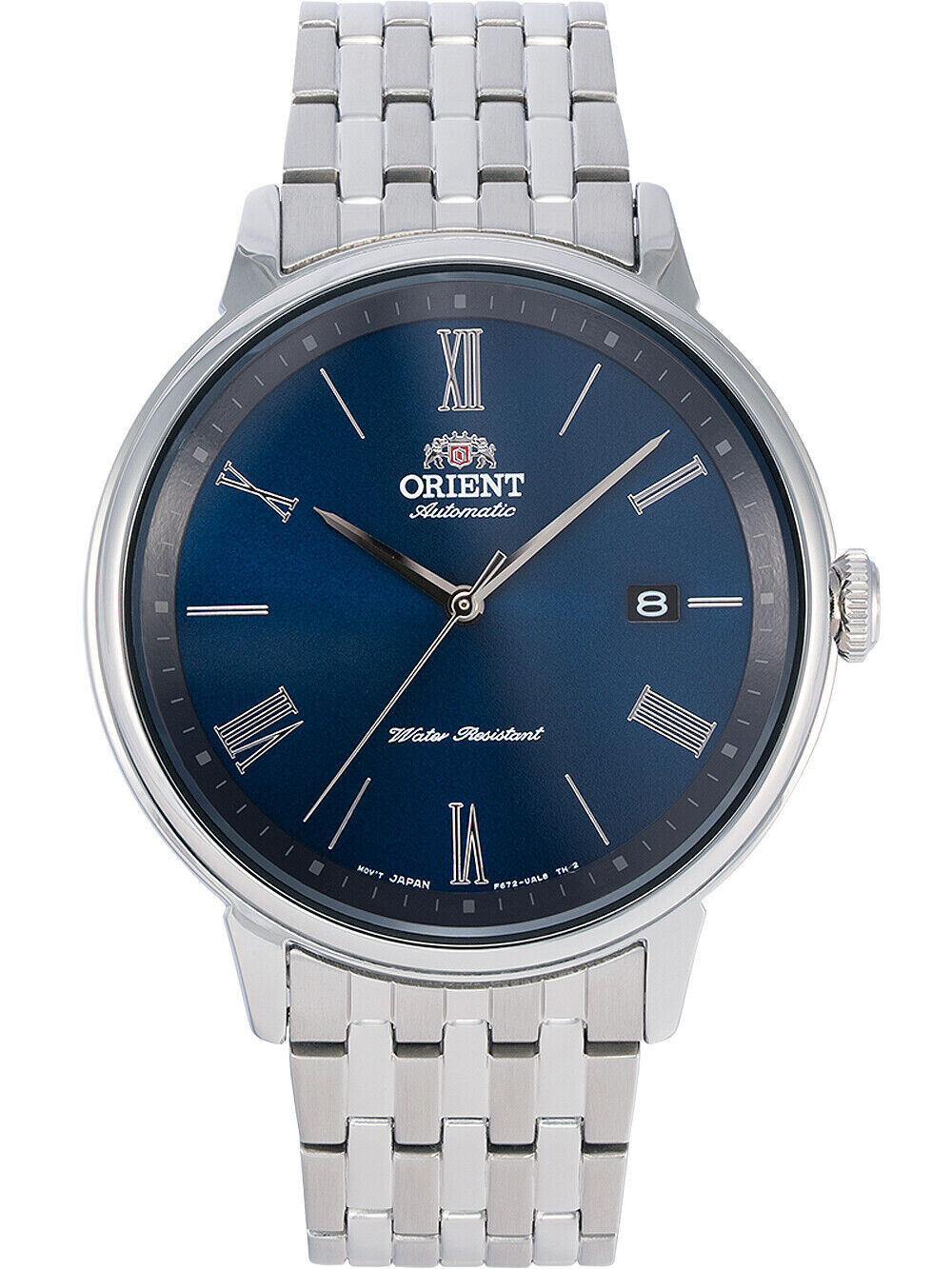 Orient Contemporary RA-AC0J03L 42.4mm 50m WR automatic men’s watch blue dial stainless steel bracelet