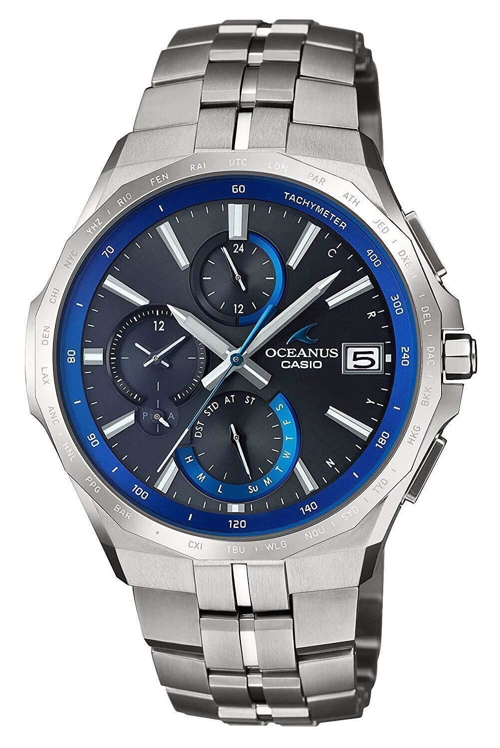 Casio Oceanus MANTA OCW-S5000-1AJF JDM Titanium 42.3mm 100m WR sapphire crystal JDM radio-controlled watch (Japan Domestic Market) solar powered Mobile Link
