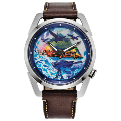 ​ reloj hombre Citizen Eco-Drive Avatar Pandora AW2060-02W 42mm 100m WR correa de cuero