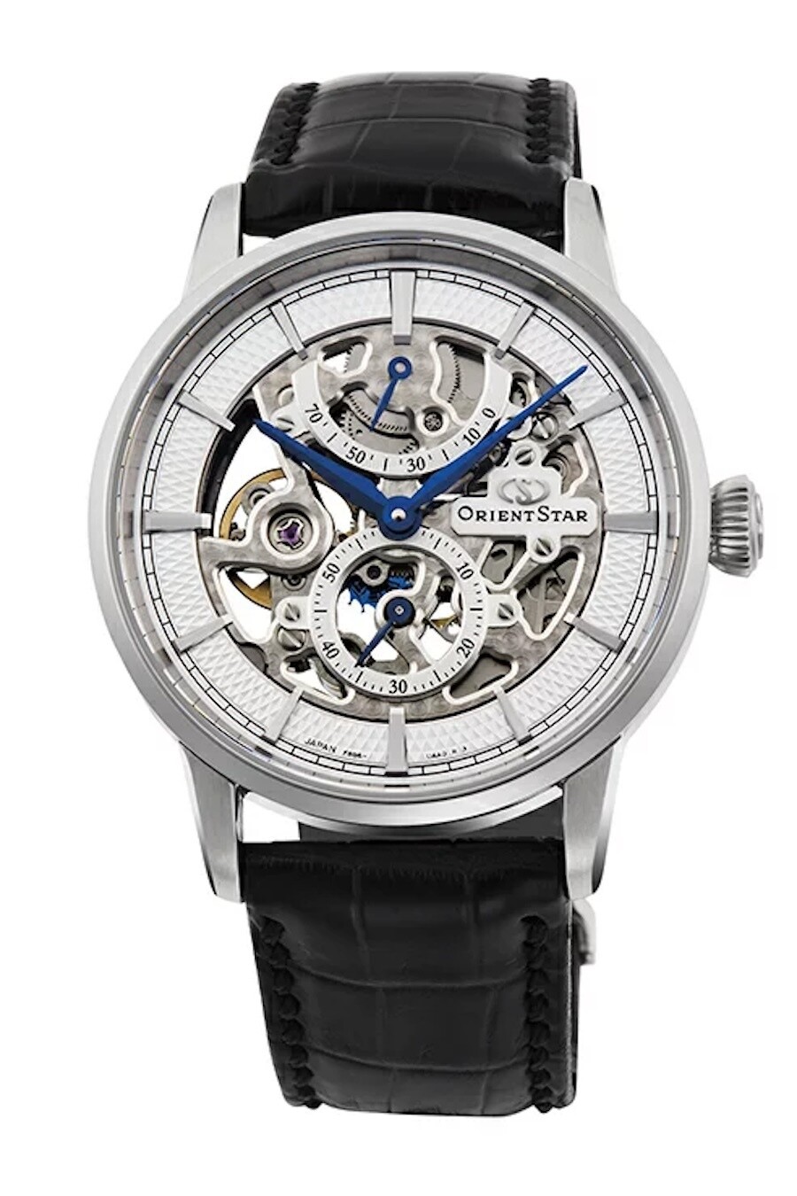 Orient Star Skeleton RK-AZ0002S JDM 39mm 50m WR Double spherical sapphire crystal (SAR coating) 70h power reserve alligator leather strap JDM silicon escapement wheel (Japanese domestic market)
