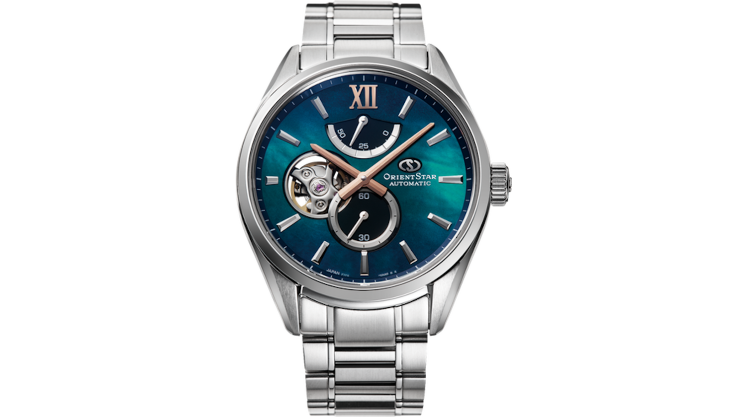ORIENT STAR M34 F7 SEMI SKELETON RK-BY0001A Aurora Borealis JDM 40mm sapphire crystal 100m WR steel band JDM (Japan domestic market)