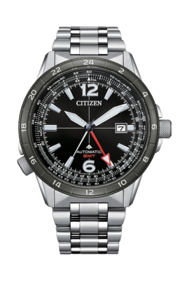 ​reloj automático hombre Citizen Promaster Sky GMT NB6046-59E JDM 44.5MM 200M WR cristal de zafiro correa de acero JDM (mercado interior japonés)