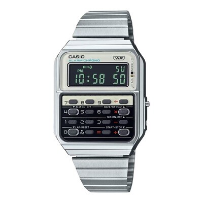 ​ reloj calculadora vintage CASIO CA-500WE-7BJF 43,2 × 34,4mm cronómetro alarma Hora Mundial