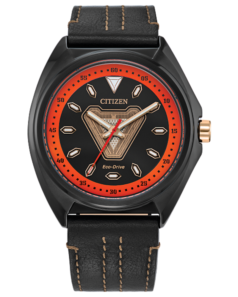 men&#39;s watch Citizen Eco-Drive Marvel Tony Stark AW2075-05W 43mm 100m WR leather band