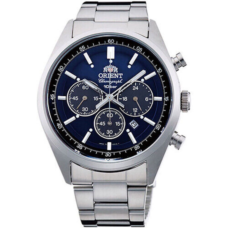 Orient Sporty NEO 70s WV0021TX JDM SOLAR PANDA Royal Blue 42mm 100m WR steel strap JDM solar chronograph men&#39;s watch (Japan domestic market)