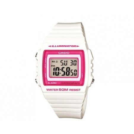 Reloj Casio W-215H-7A2 water resist 50m correa blanca luz led