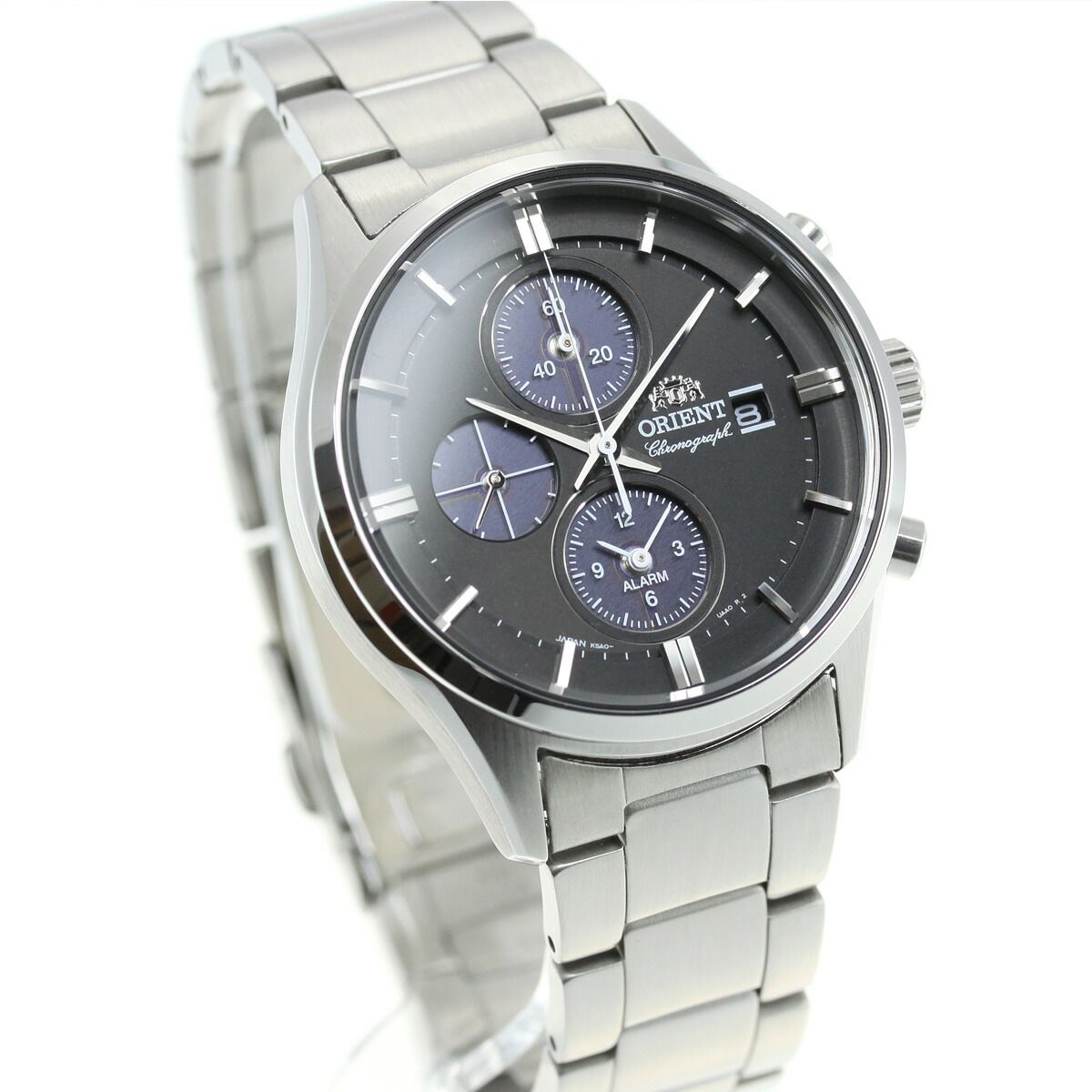 Orient Contemporary RN-TY0002B LIGHT CHARGE JDM 35.6mm 100m WR steel strap solar chronograph men&#39;s watch JDM solar quartz movement (Japanese domestic market)