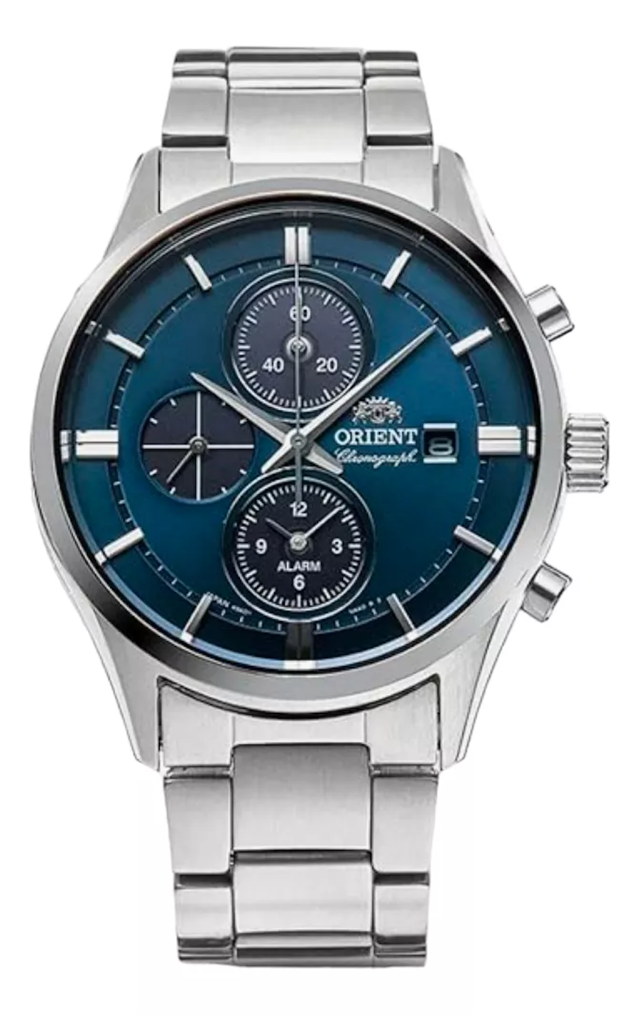 Orient Contemporary RN-TY0003L LIGHT CHARGE JDM 35.6mm 100m WR steel strap solar chronograph men&#39;s watch JDM solar quartz movement (Japanese domestic market)