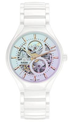 reloj automático unisex Rado True Round Automatic Open Heart Limited Edition R27115022 40.0 mm, Automatic, 110.7 g 80h reserva de marcha 50m WR caja: Cerámica de alta tecnología  pulsera: Cerámica de