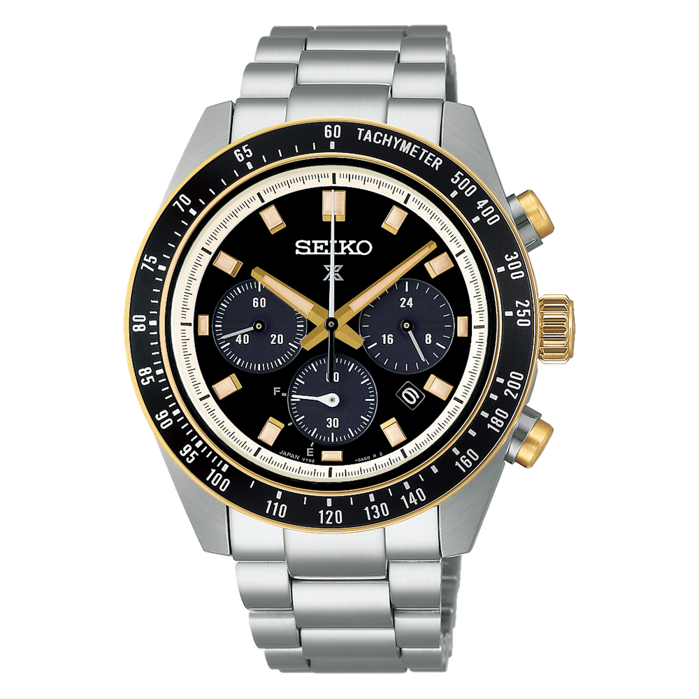 men&#39;s chronograph watch Seiko Prospex Solar Speedtimer SBDL113 JDM 41.4mm 100m WR steel strap JDM (Japanese domestic market) sapphire crystal