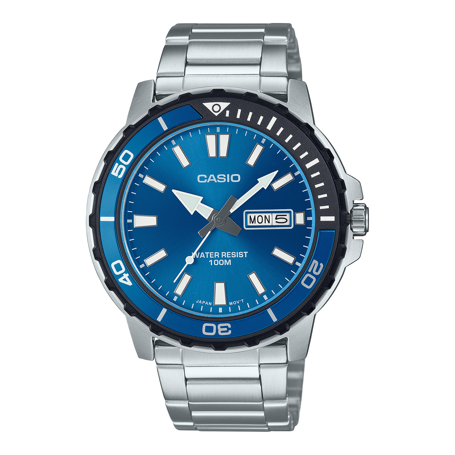 Casio Duro Marine Monster Sports MTD-125D-2A1 45.6mm 100m WR steel strap men’s divers watch stainless steel bracelet