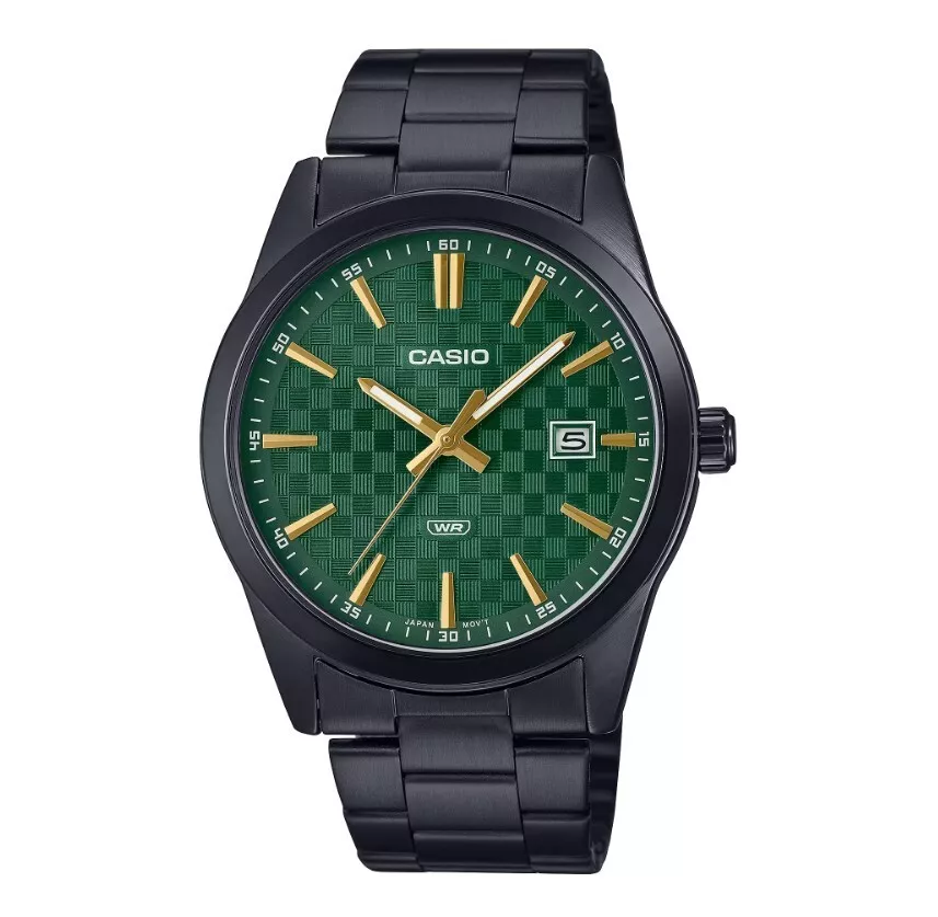 analog watch Casio Gunmetal MTP-VD03B-3A 41mm ion bath steel band