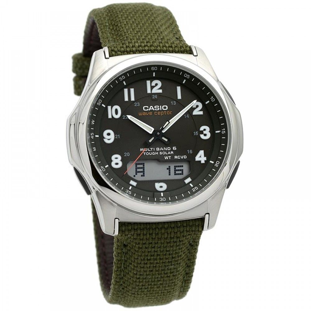 Solar Radio-Control Casio Wave Ceptor WVA-M630B-3AJF JDM 42.1MM Tough Solar Multi-Band 6 50M WR fabric strap JDM (Japanese domestic market)