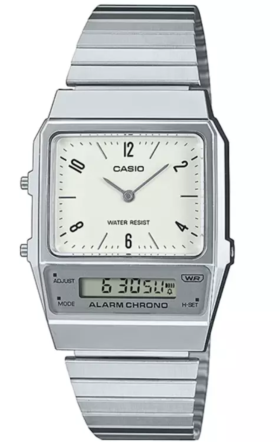 unisex watch Casio Classic AQ-800E-7A2 32.1mm dual time alarm chronograph steel strap