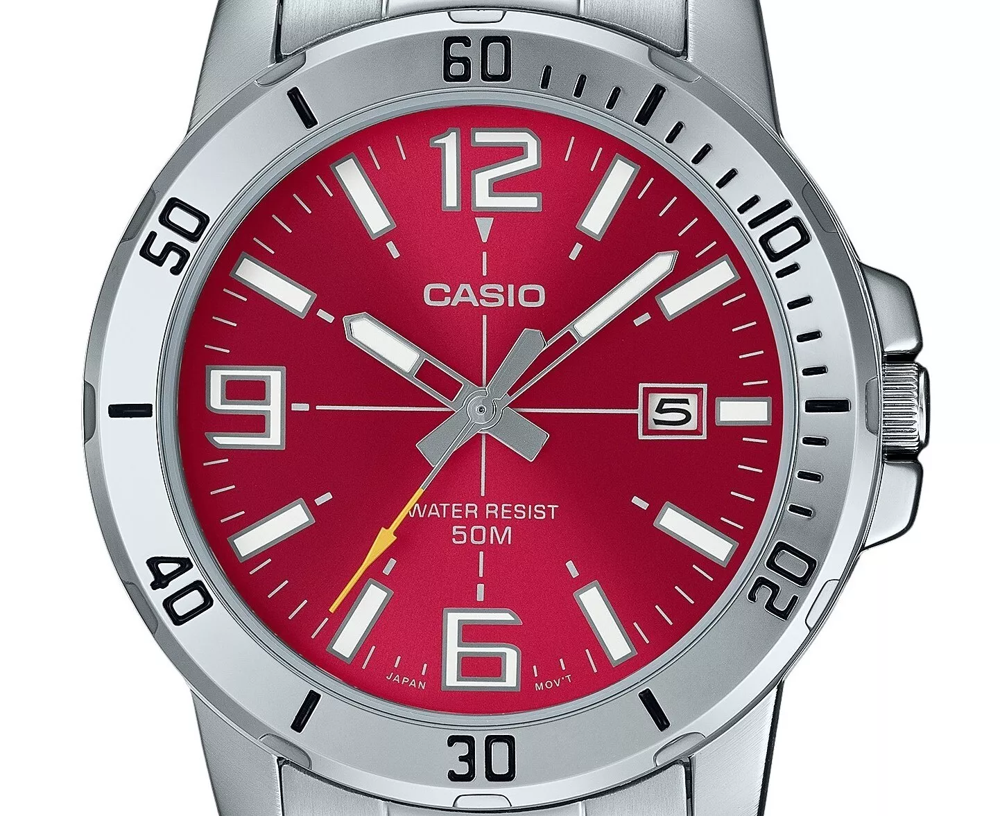 Casio men&#39;s sports watch MTP-VD01D-4B 45mm 50m WR steel strap