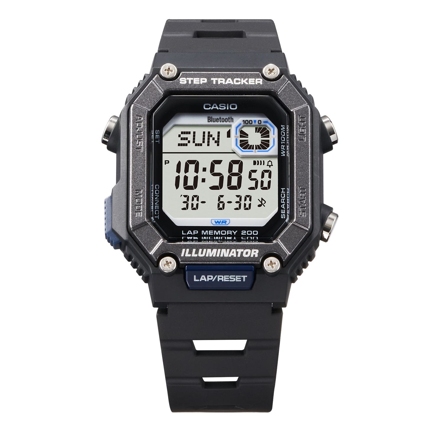 Casio StepTracker WS-B1000-1A 41.3mm Smartlink 100m WR resin strap unisex Bluetooth sports timer watch