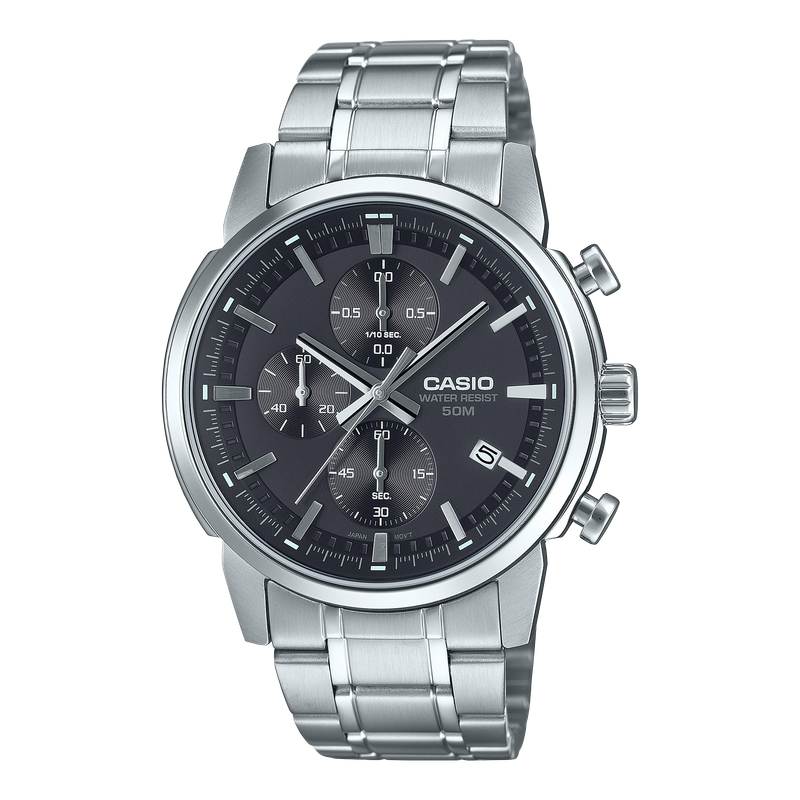 ​reloj cronógrafo hombre Casio MTP-E510D-1A1 42mm 50m WR correa de acero