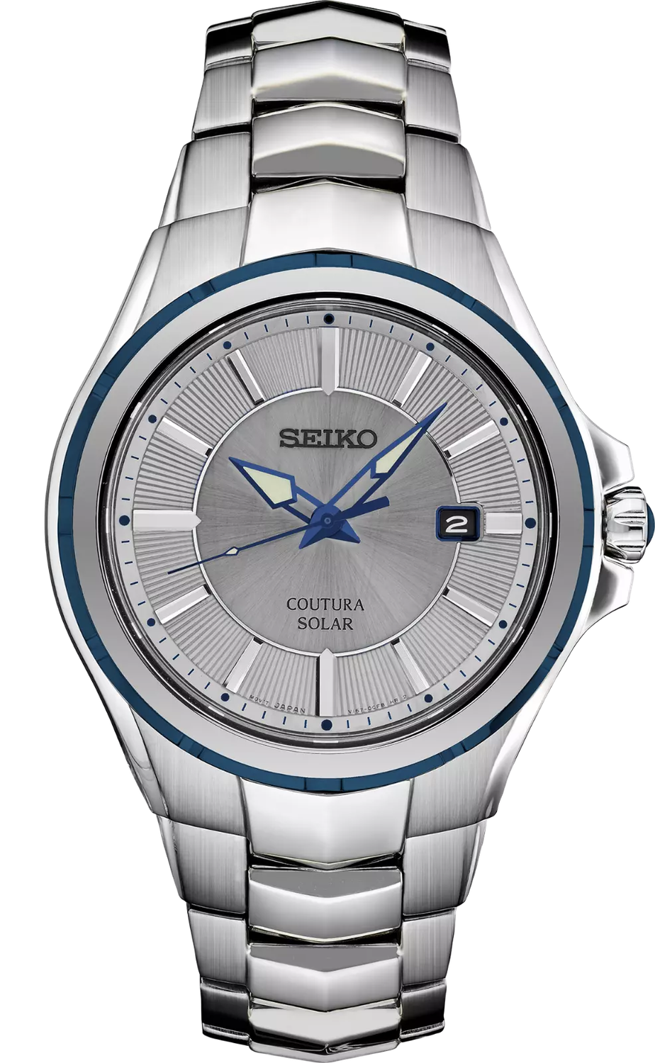 men&#39;s solar watch Seiko Coutura SNE565 42.5mm 100m WR sapphire glass steel strap (up to 10 months without recharging)