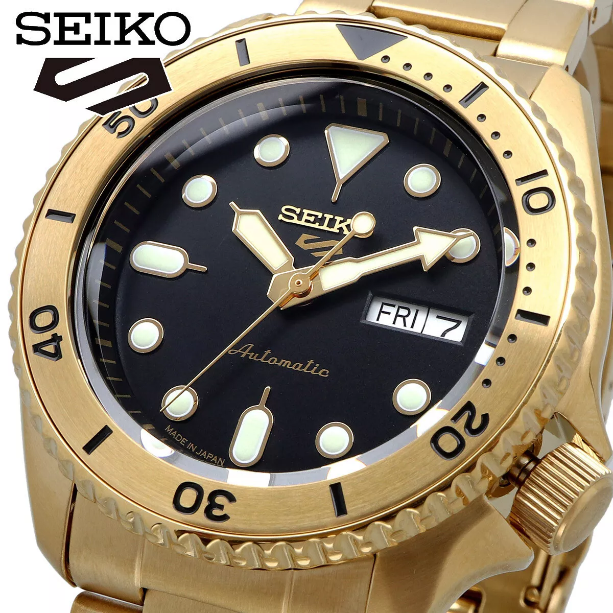 automatic men&#39;s watch Seiko 5 Sports SRPK18 US Special Edition 42.5mm 100m WR steel strap Made in Japan