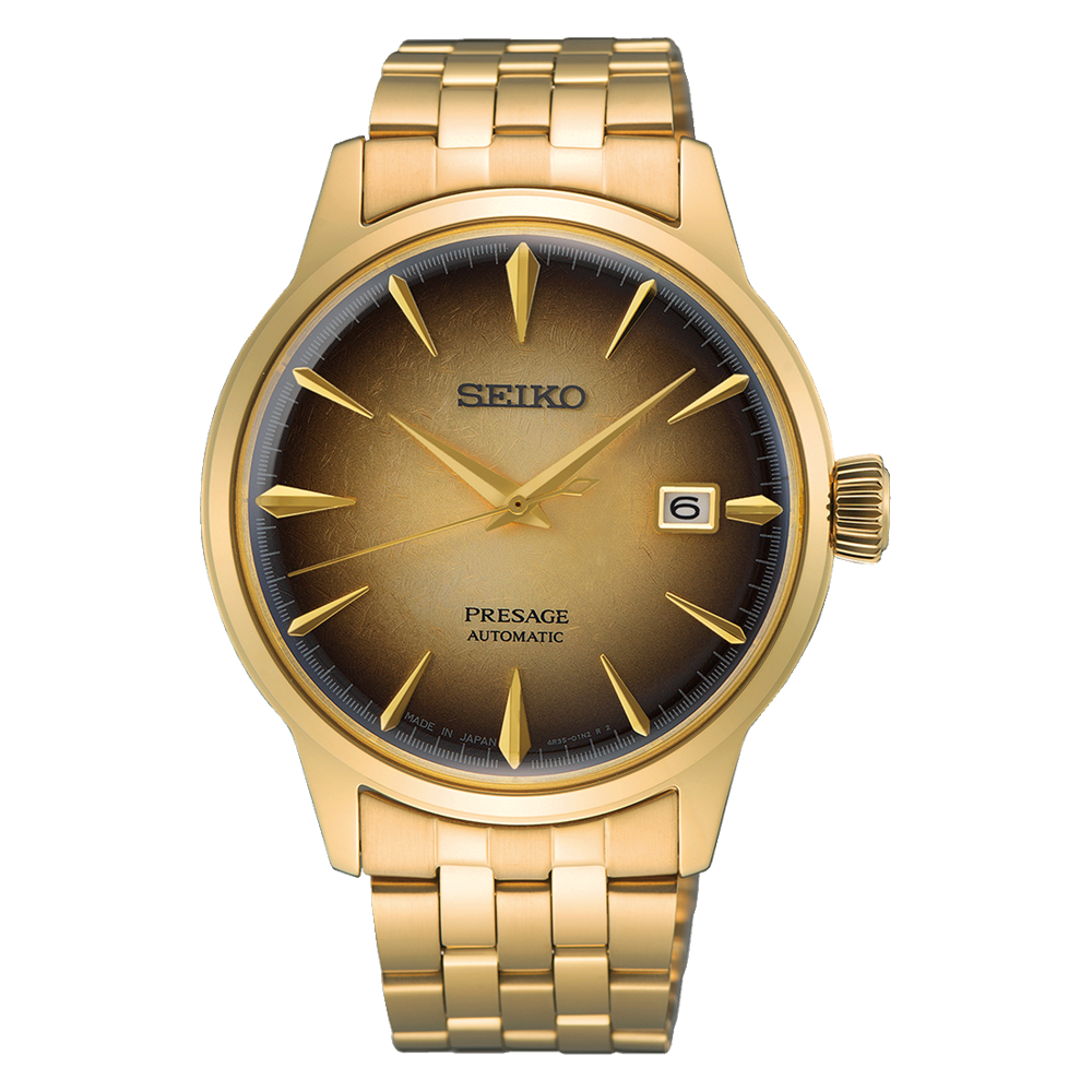 automatic men&#39;s watch Seiko Presage Cocktail SRPK48 Gradient PVD US Special Edition 40.5mm 50m WR steel strap Made in Japan