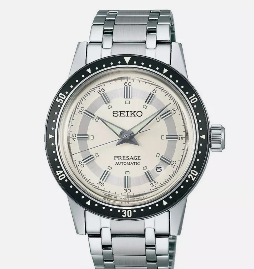 automatic men's watch Seiko Presage Crown Time Code SRPK61 Limited Edition 60th Anniversary 39,5mm 50m WR steel band Made in Japan