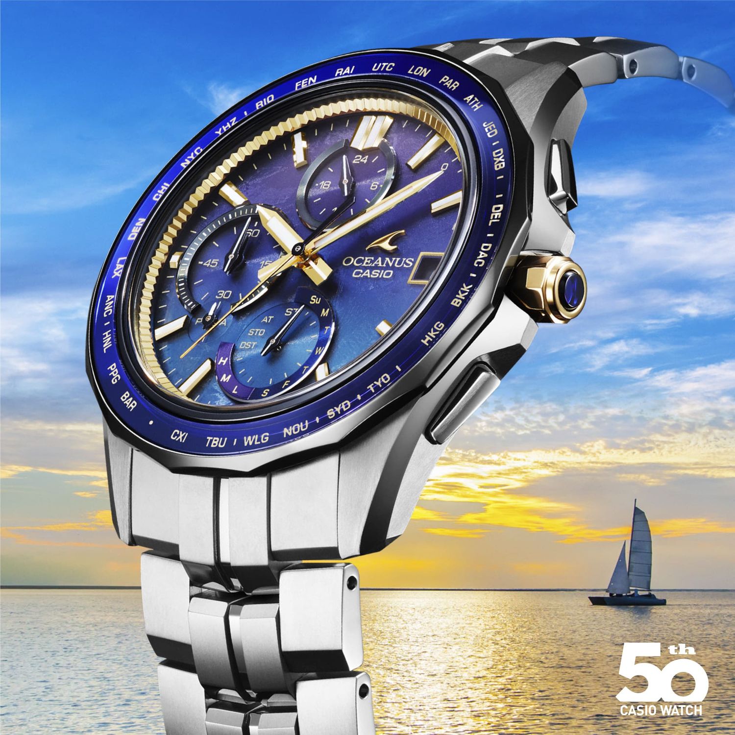 Casio Oceanus OCW S7000SS 2AJR Manta 50th Anniversary Limited Edition JDM 42.8mm 100m WR titanium