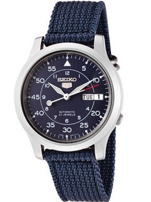 Reloj Seiko 5 Military SNK807K2 AUTOMATICO dial azul 37mm con correa de nylon
