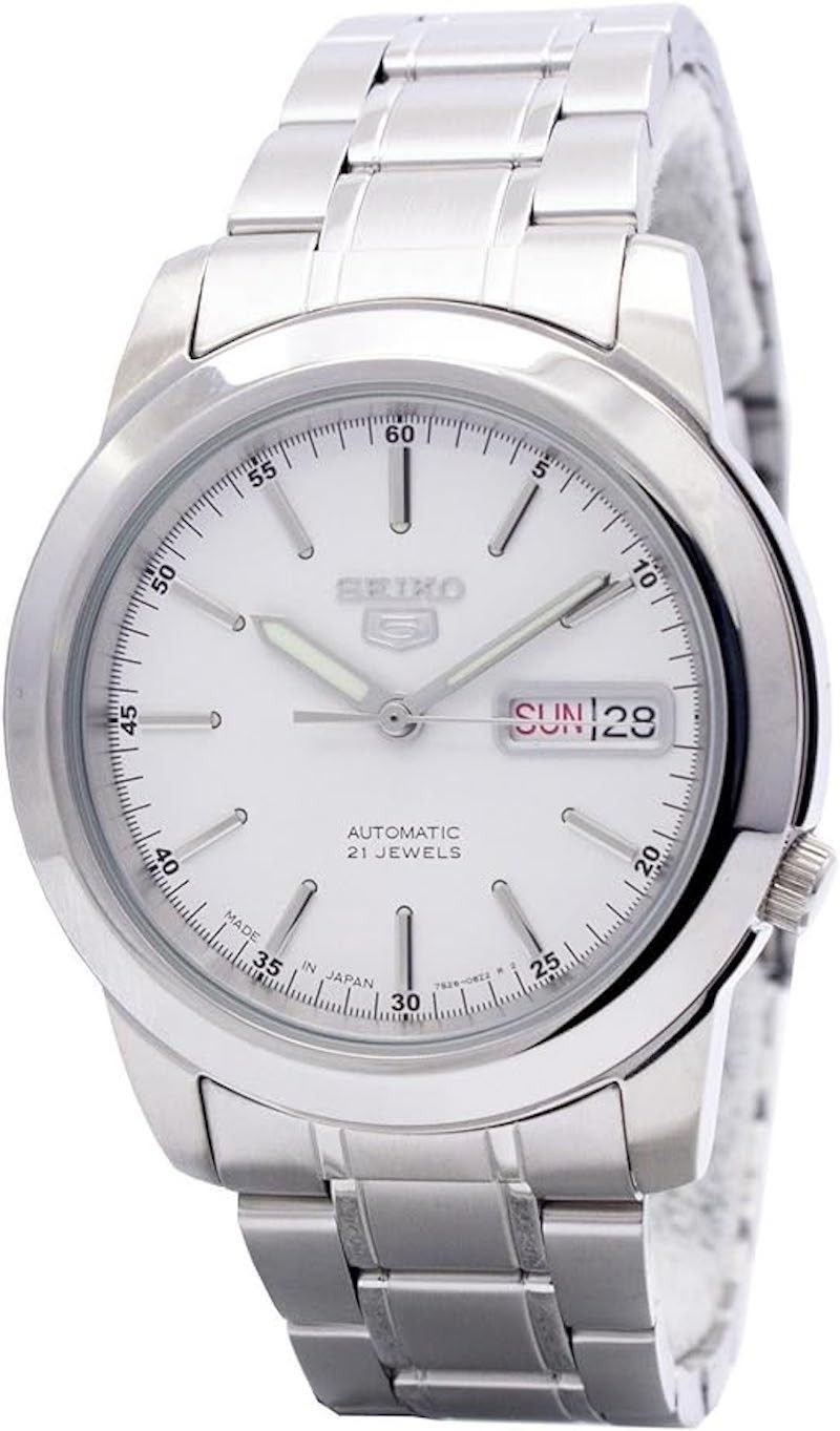 ​reloj automático hombre Seiko 5 SNKE49J1 Hecho en Japón 38mm 30m WR correa de acero