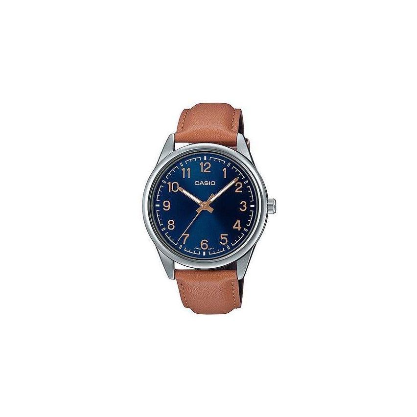 Reloj analógico hombre Casio MTP-V005L-2B4 40mm dial azul correa de cuero
