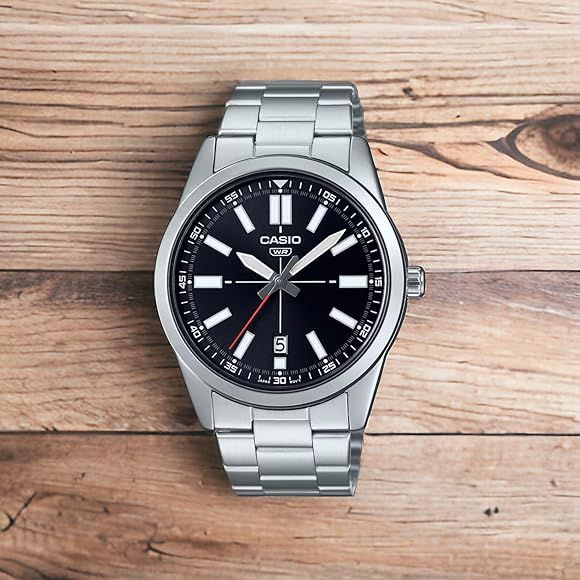 Reloj deportivo hombre Casio MTP-VD02D-1E analógico de acero inoxidable 48×41×9,6 mm