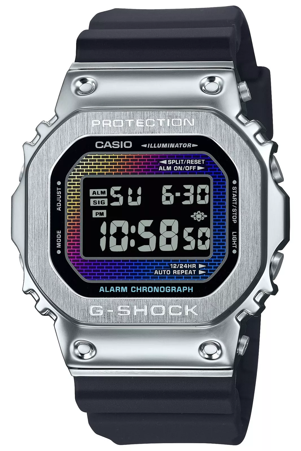 Casio G-Shock Rainbow Brick Wall GM-5600RW-1JF JDM 200M WR 49.6 × 43.2 × 12.9 mm shock-resistant JDM men&#39;s sports watch (Japanese domestic market)