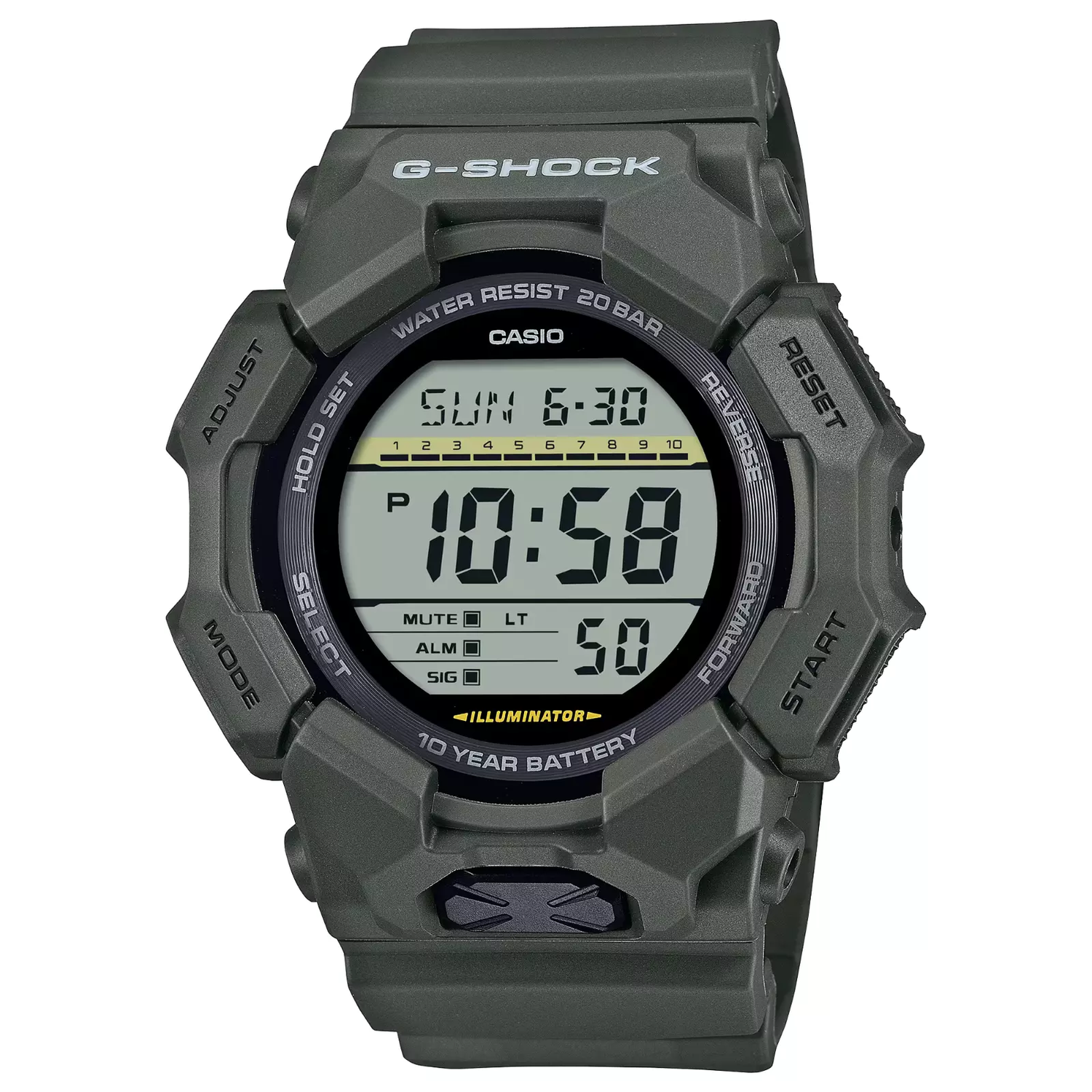 Casio G-Shock GD-010-3JF JDM 51.9mm 200m WR 10 years battery life silicone strap