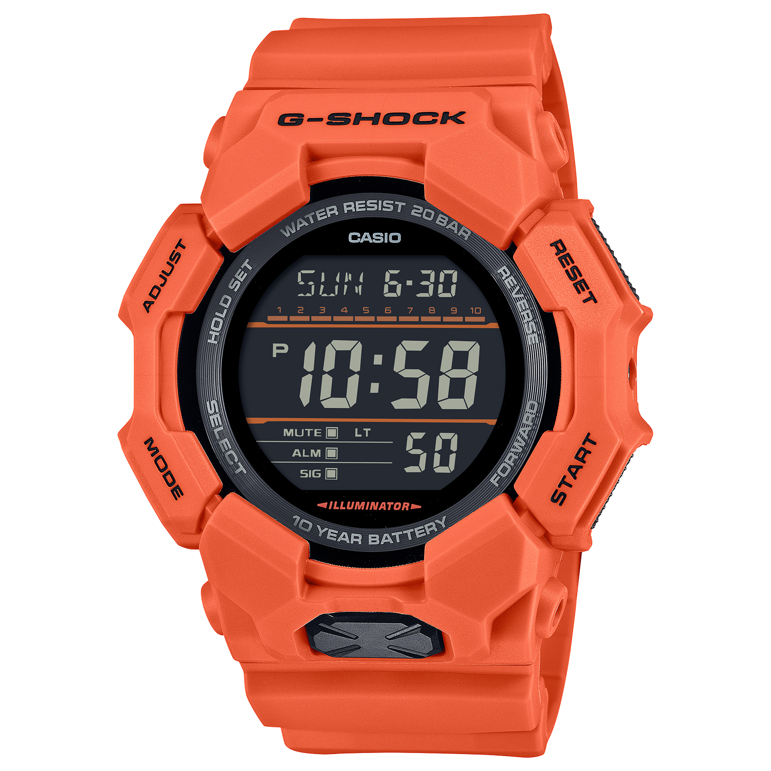 ​reloj deportivo hombre Casio G-Shock  GD-010-4JF   JDM 51.9mm  200m WR 10 años de batería correa de silicona JDM (mercado interior japonés)