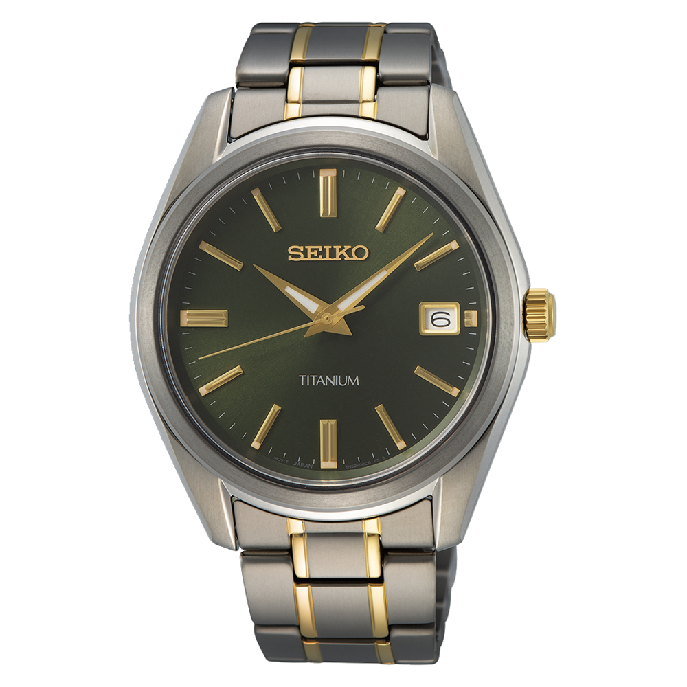 Seiko NeoClassic SUR377P1 40.2mm 100m WR titanium men&#39;s classic watch titanium sapphire crystal  strap and case quartz movement