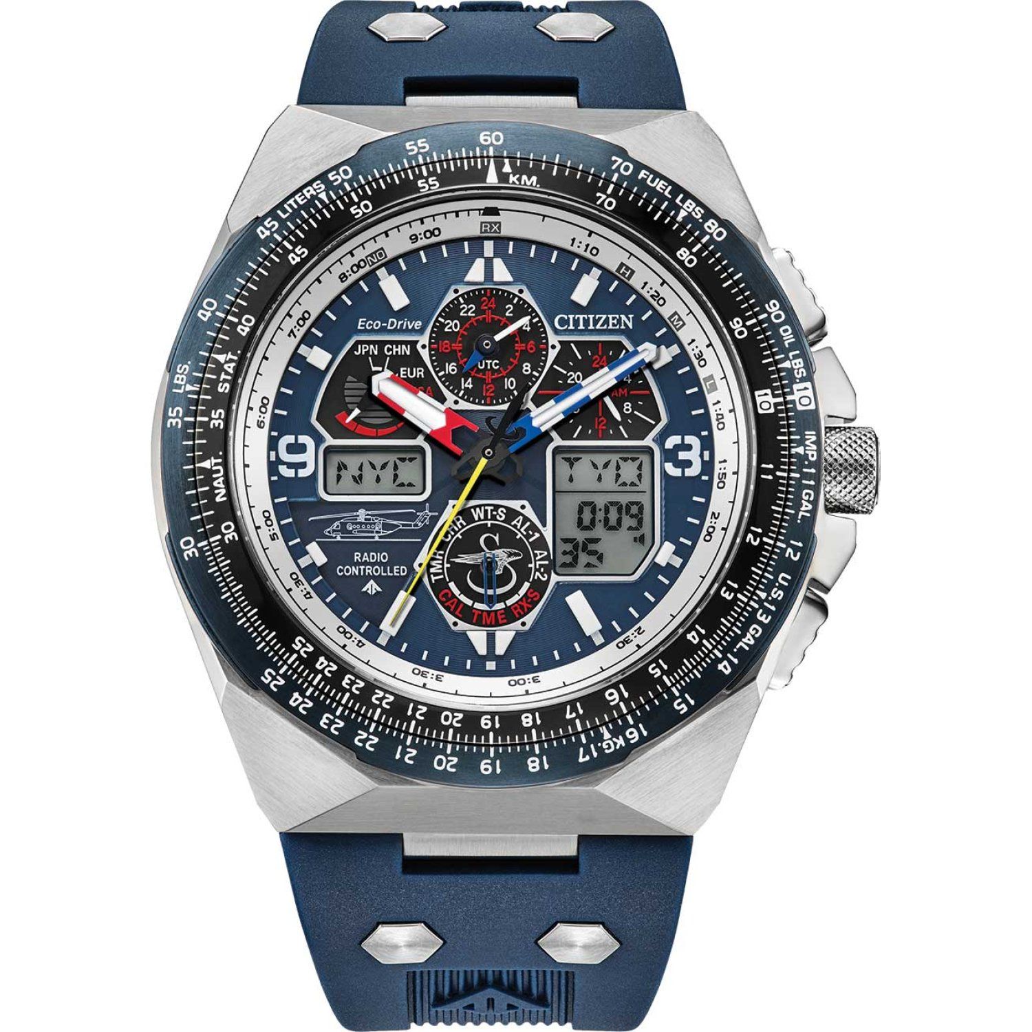 Citizen Promaster Sky Sikorsky S-92 JY8156-00L 46mm 200m WR sapphire crystal sapphire crystal silicone strap Atomic Timekeeping