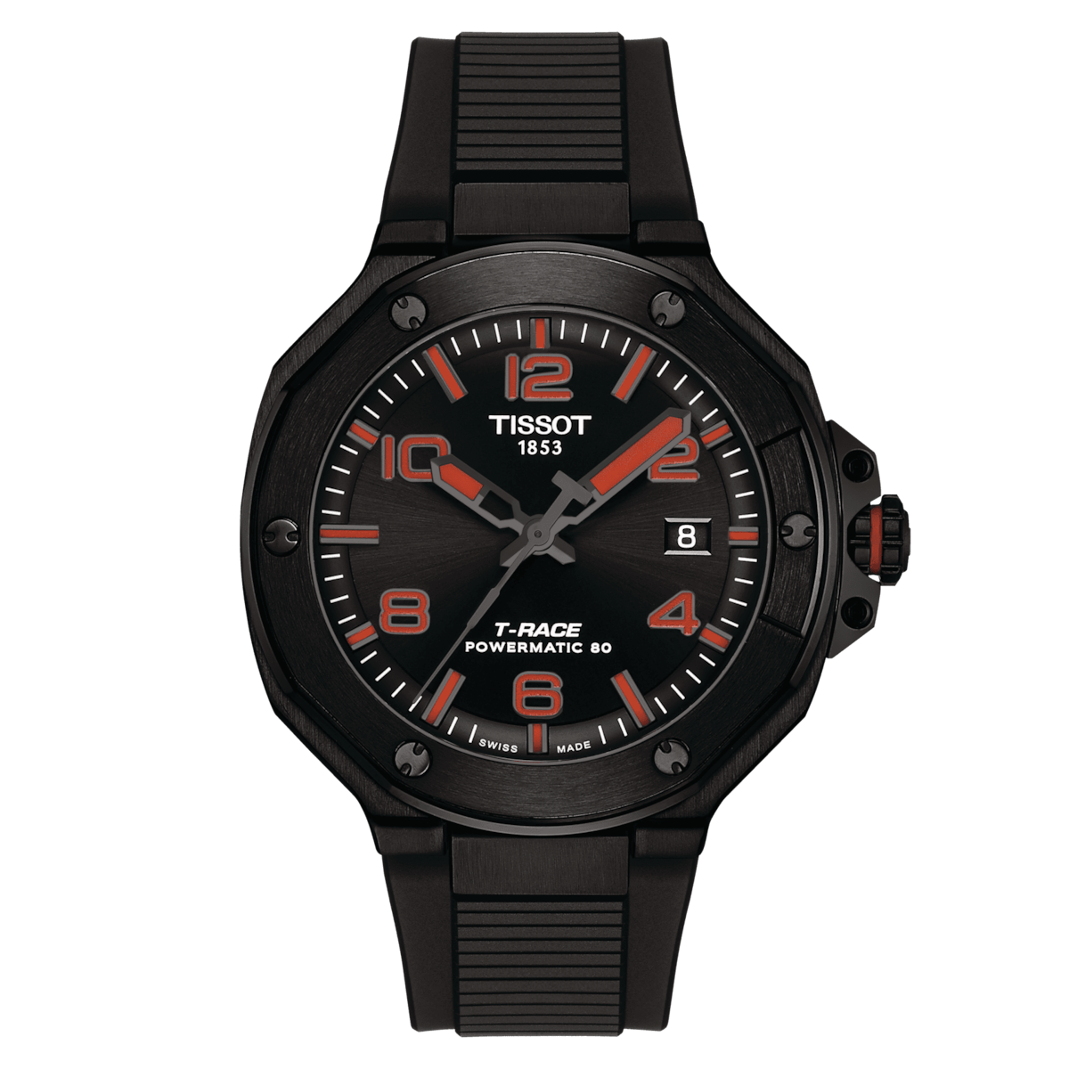 reloj automático hombre Tissot T-Race Powermatic 80 T141.807.37.057.00 41mm 80h reserva de marcha cristal de zafiro antirreflejo correa de silicona 100m WR