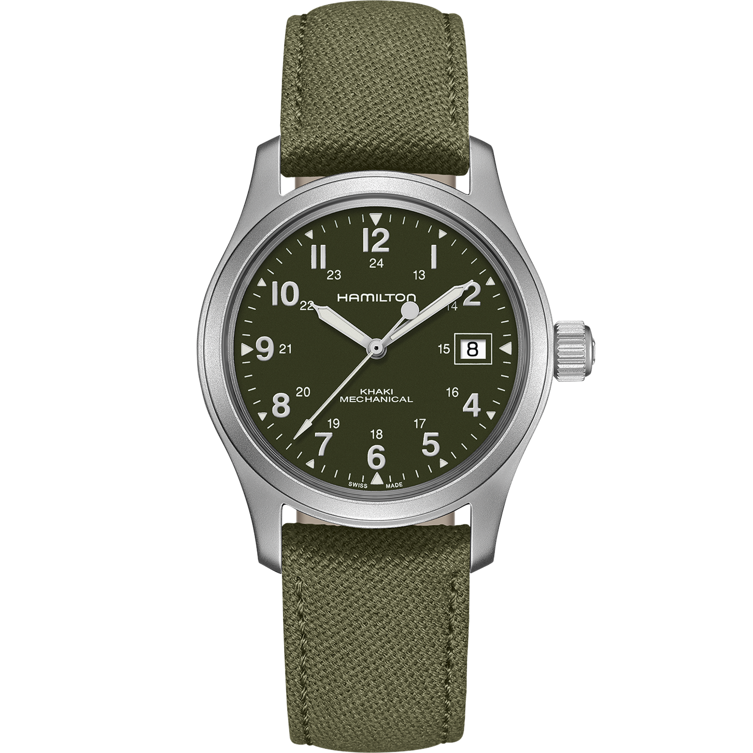 Hamilton Khaki Field Mechanical Men&#39;s Watch | 38mm | H69439363 80h power reserve sapphire crystal 50m WR nylon strap