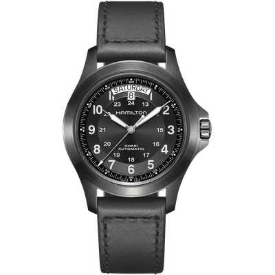 Hamilton Khaki Field King Auto Automatic men&#39;s watch H64465733 | 40mm | 80h power reserve sapphire crystal sapphire crystal leather strap