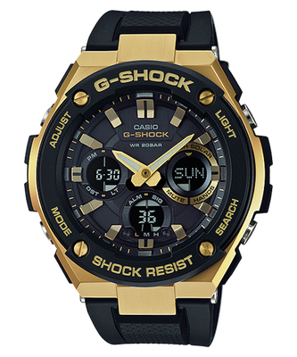 Casio G-Shock G-Steel GST-S100G-1 Tough Solar 52.4MM 200M WR shock resistant silicone strap World Time Solar chronograph watch for men