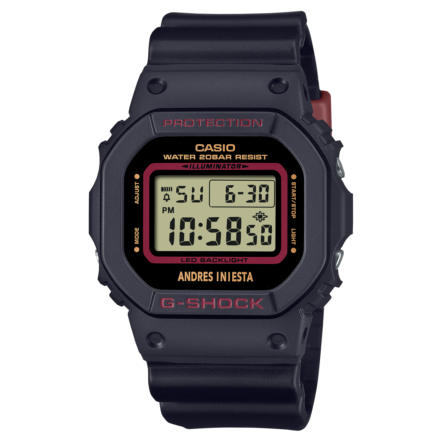 Casio G-Shock ANDRES INIESTA DW-5600AI-1 JDM 200m WR 42.8mm Shock-resistant silicone strap JDM (Japanese Domestic Market)