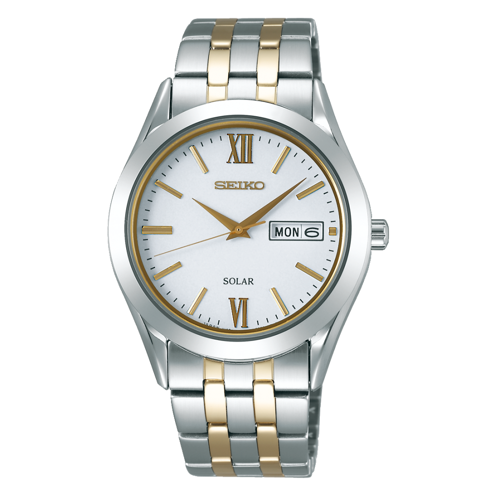 unisex solar watch Seiko Selection SBPX085 JDM 37.4mm 30m WR steel strap Made in Japan JDM (Japan domestic market)