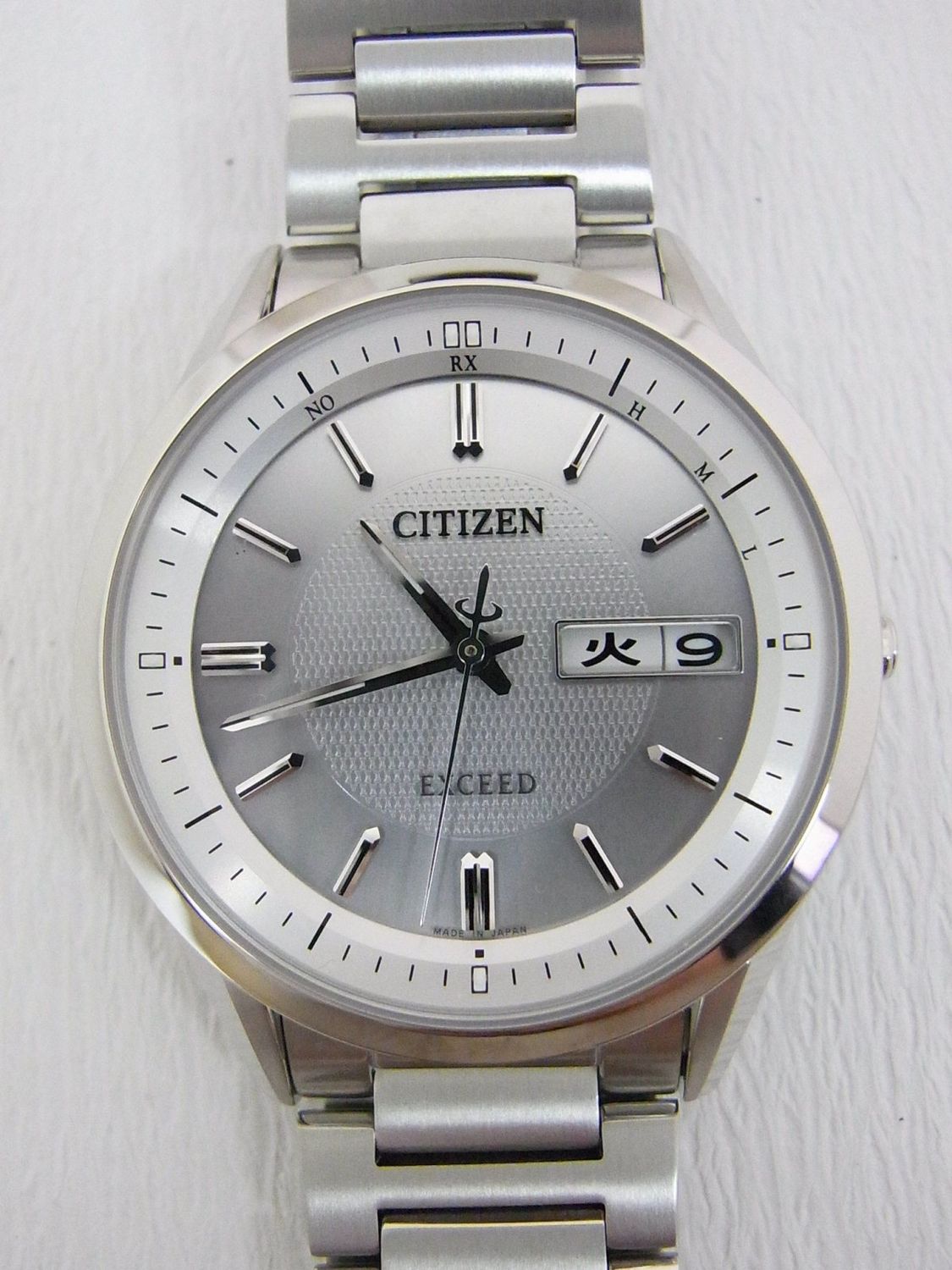 Citizen Exceed AT6030-60A JDM 38MM Radio-control Titanium case and bracelet Sapphire crystal 50m WR Ecodrive movement (solar or light powered) Perpetual Calendar Japan Domestic Market